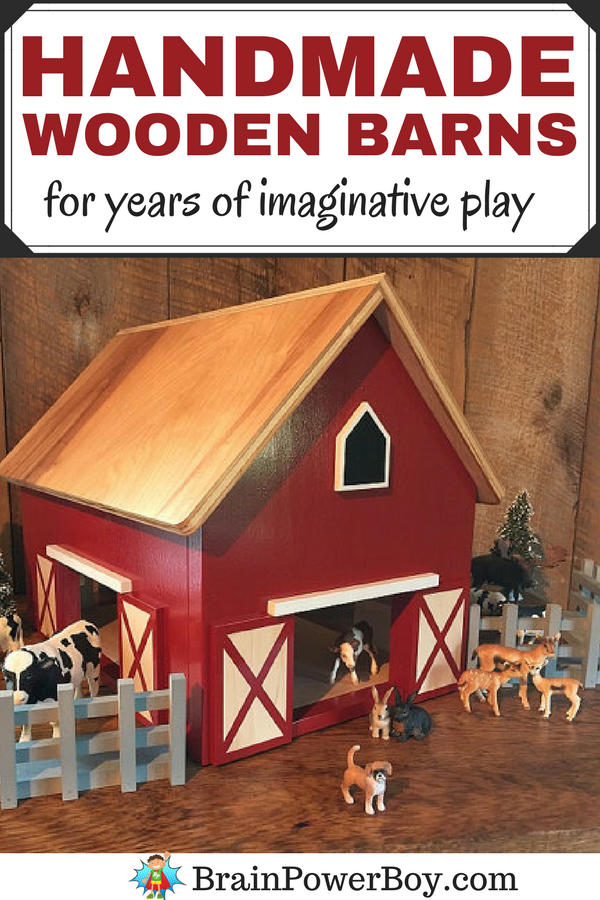 We found some beautiful HANDMADE wooden barns and are so excited to show them to you. If you love wooden toys and want a wooden barn that will be played with for years and years, take a look at these. They are simply marvelous.