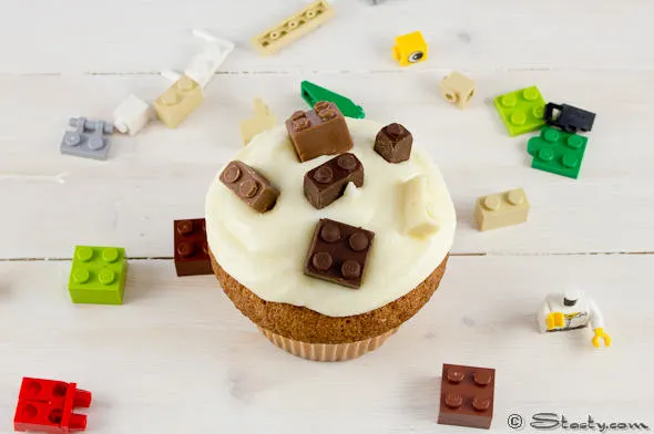Lego Cupcakes with Brick Chocolate