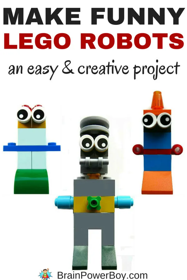 Oh my gosh, this is so much fun. Make your own Funny LEGO Robots! It is a really creative project for kids to do.