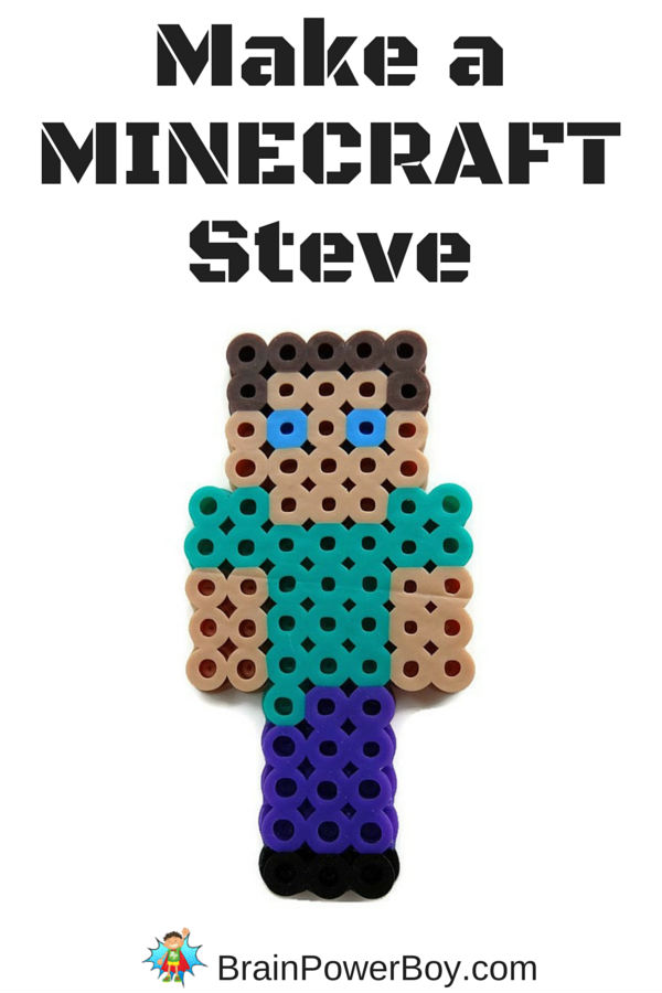 Make a Minecraft Steve! Part of a series of perler bead patterns for Minecraft lovers.
