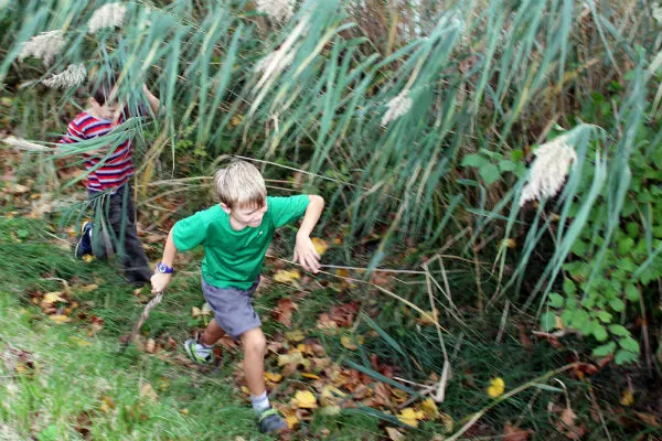 Naturalistic Learning Style Boys Playing & Running in Nature