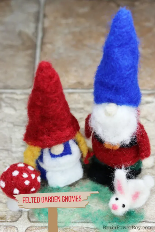 Make a gnome couple with accessories. Such a sweet needle felting project!