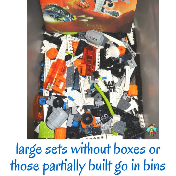 Tips for making it easy for kids to find their LEGO pieces. Includes tips for organizing big and small sets, LEGO bricks, minifigs and more.