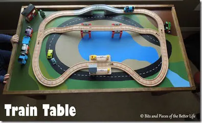 Painted Board Train Table
