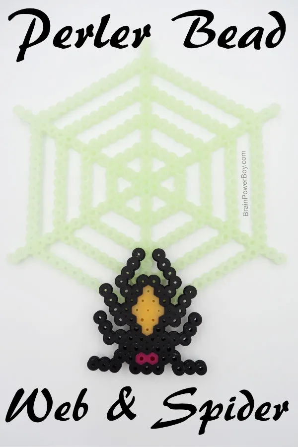 Spider and Spiderweb Perler Bead Pattern - Glow in the Dark!