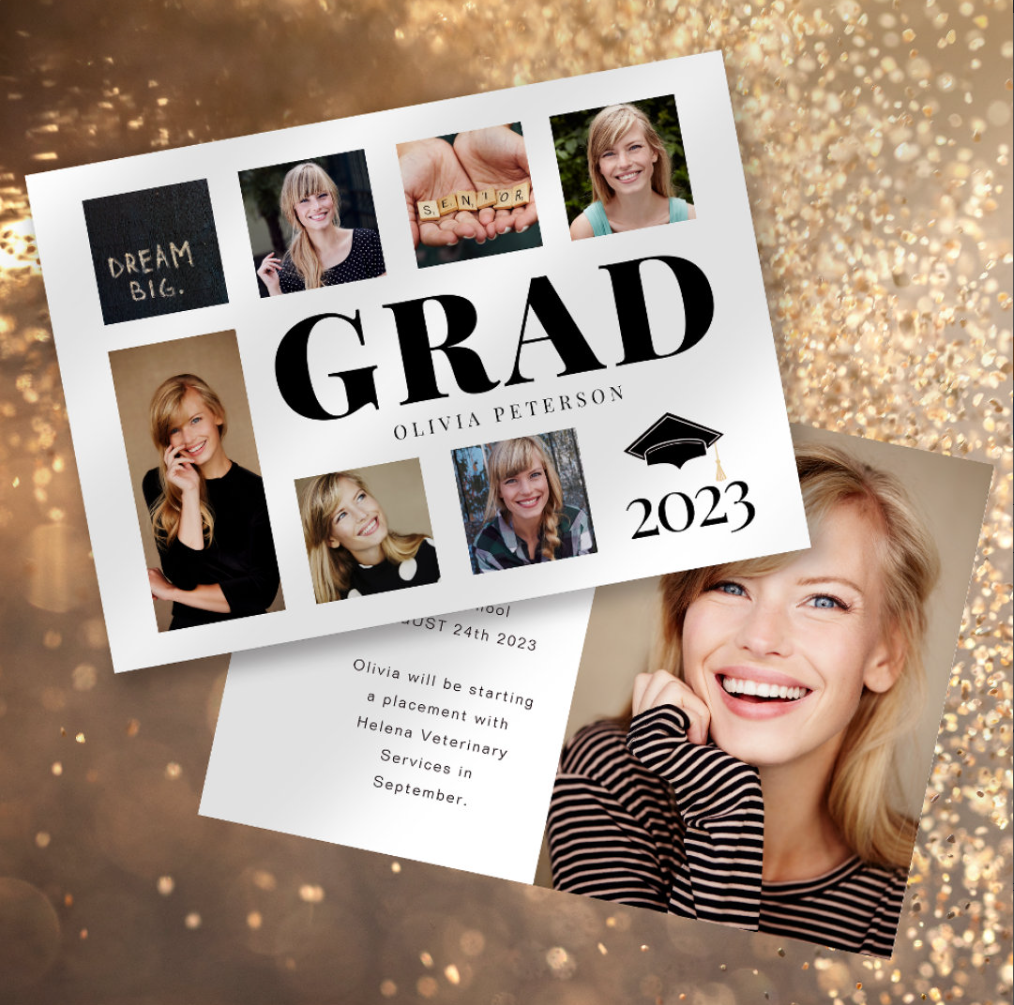 photo collage graduation announcement card