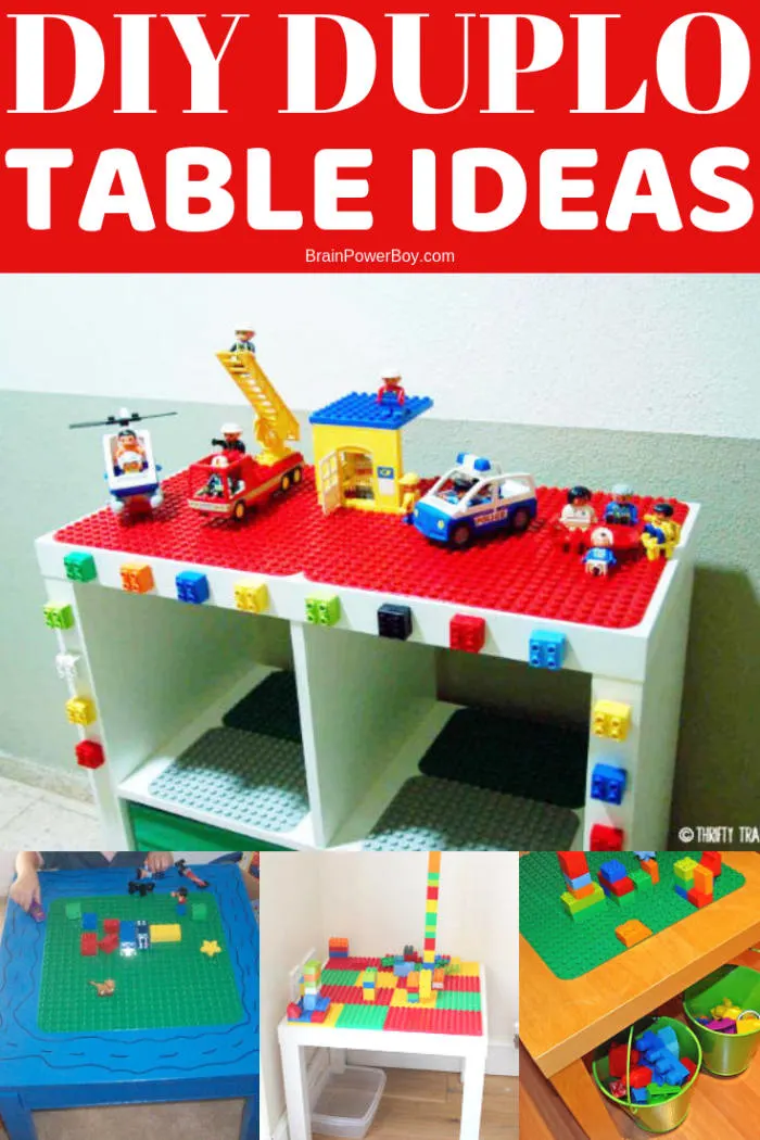 Here are some ideas for making your own DUPLO table! They are pretty cool and not hard to make. Your toddler and/or preschooler would love to have one I'm sure!