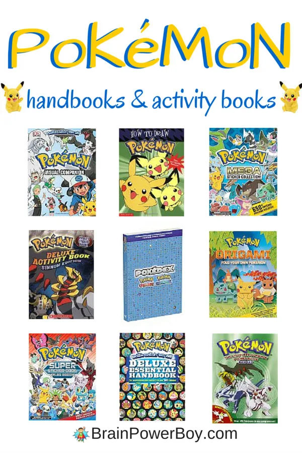 10 awesome Pokemon books that your Pokemon fan will love. There are handbooks, activity books, drawing books, origami books and more. Fun!