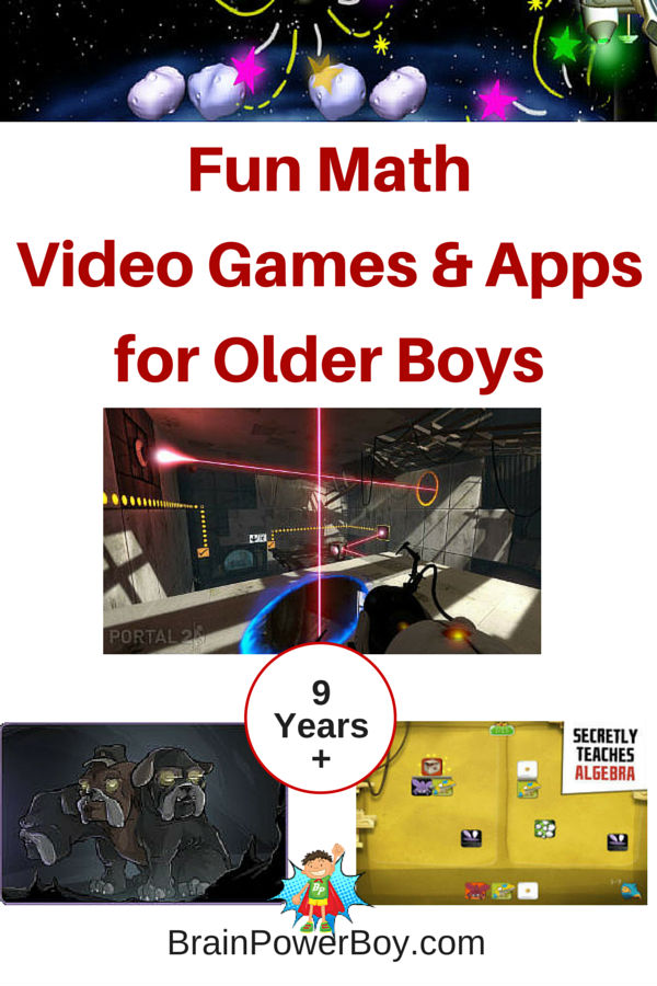 Ready to get your boy's mathematical thinking powered up? Try these 9 really fun math video games and apps chosen with older boys in mind.