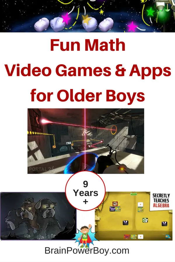 Ready to get your boy's mathematical thinking powered up? Try these 9 really fun math video games and apps chosen with older boys in mind.