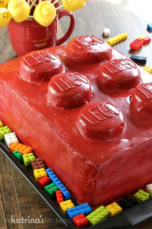 Red LEGO Brick Cake