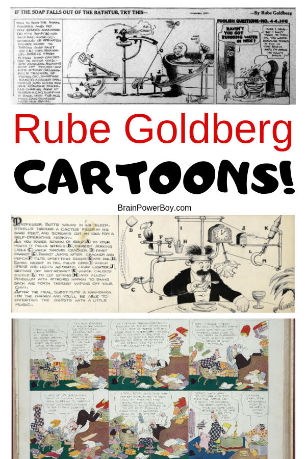 Rube Goldberg Cartoons Take a Peek at His Drawings