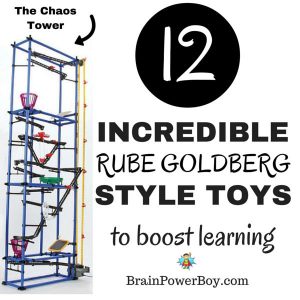 Awesome toys that will boost learning! These 10 Rube Goldberg™ style toys are incredible. Take a peak to see which ones your kids would like. We love Rube Goldberg Machines™!