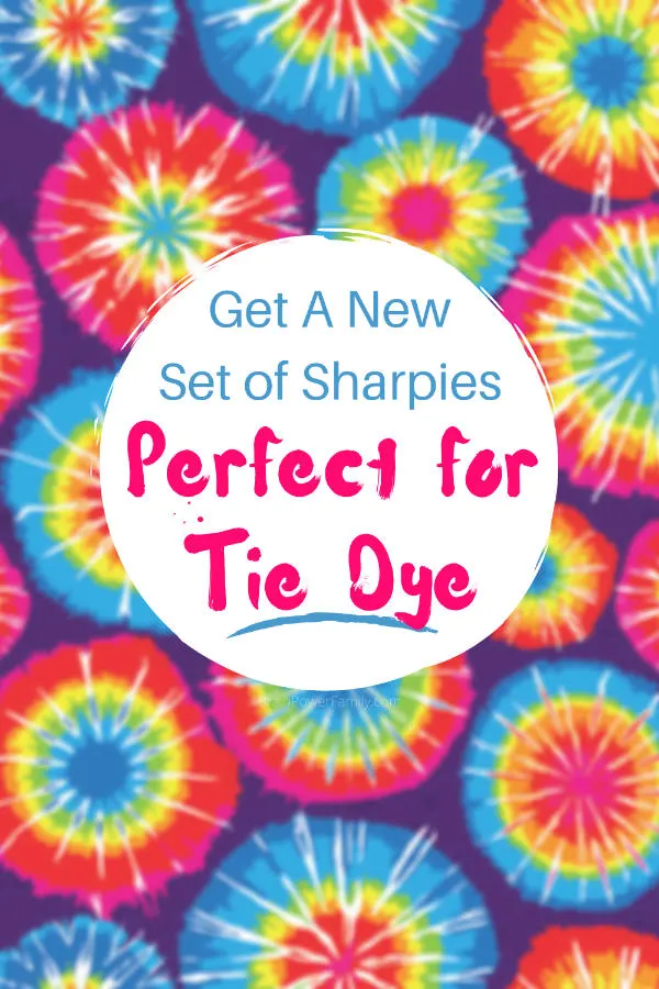 Get New Sharpies for Tie Dye Project with tie dye background
