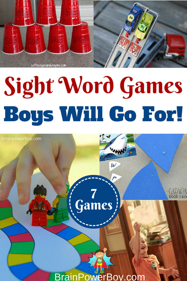 These sight word games are just what boys who are learning their sight words need. They make great activities for boys and are a lot of fun too!