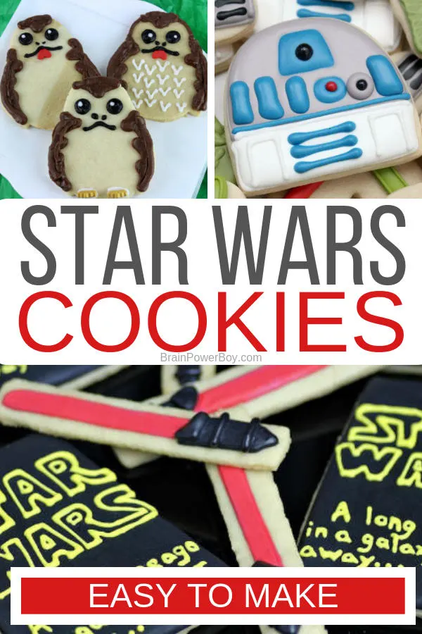 You can make these easy Star Wars cookies yourself. Really! Great for a Star Wars birthday party, Star Wars Day or any time you want to make some geeky cookies.