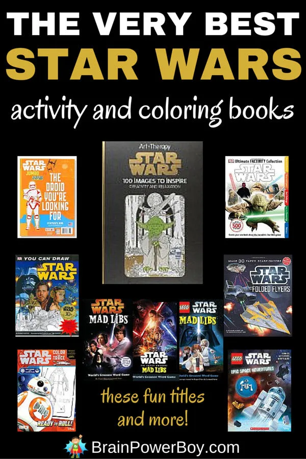 Get the very best Star Wars Activity and Coloring books. There are coloring books, sticker books, Mad Libs, drawing books, search and find, puzzle books, mazes, paper folding and more! We rounded up the best of the best and your kids (or adult fan!) will love them. Click through to see them all.
