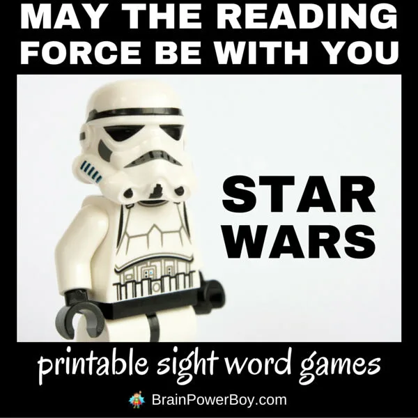 Want some free Star Wars printable sight word games?! These are great for your Star Wars lovin', lightsaber swingin' kids who are learning to read. Click image to see the games. May the reading force be with you.