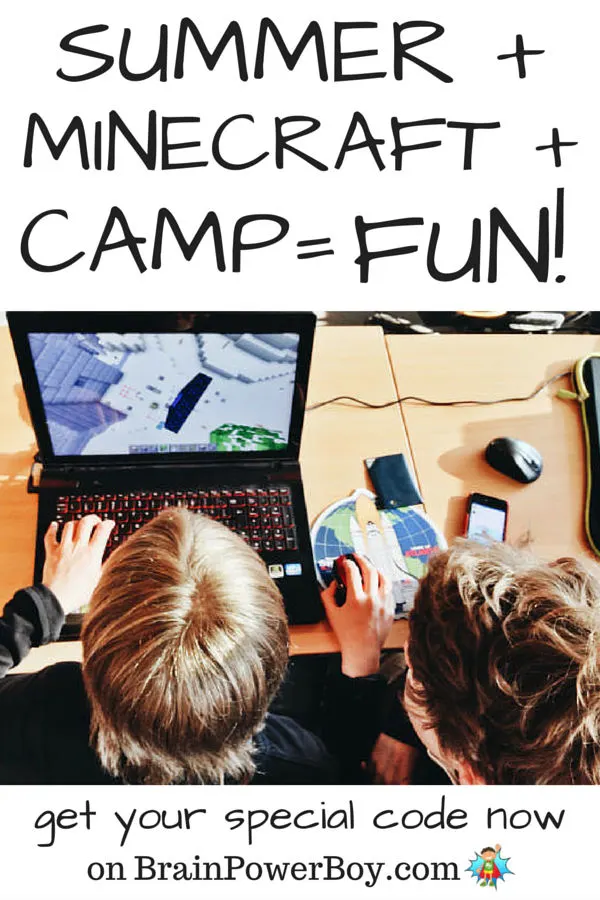 Are you looking for a fun and engaging summer camp for your kids? You have to take a look at this one. One word - Minecraft! Get a special code on BrainPowerBoy.com