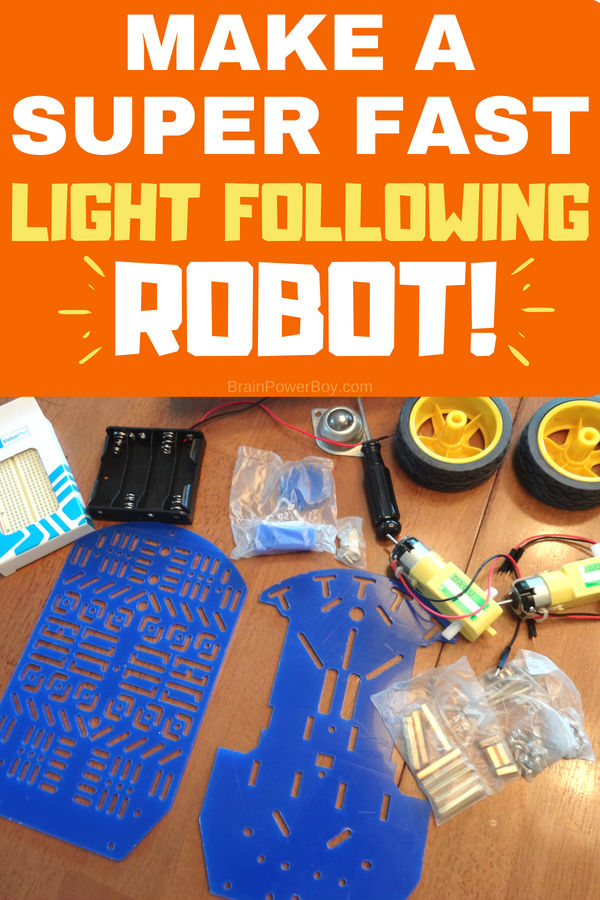 Want to make a robot?! Give this one a try. It is a super fast light following robot that is a total blast! (ad with Home Science Tools)