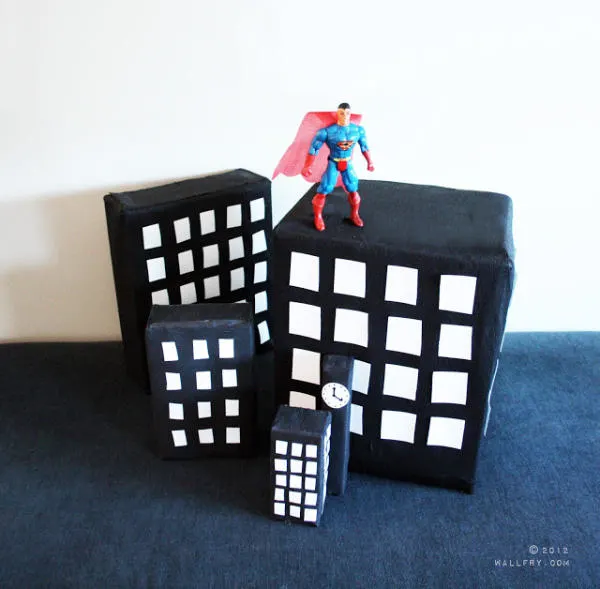Superman Cardboard Buildings