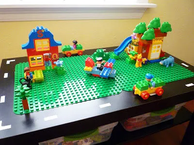Table with Two Duplo Plates