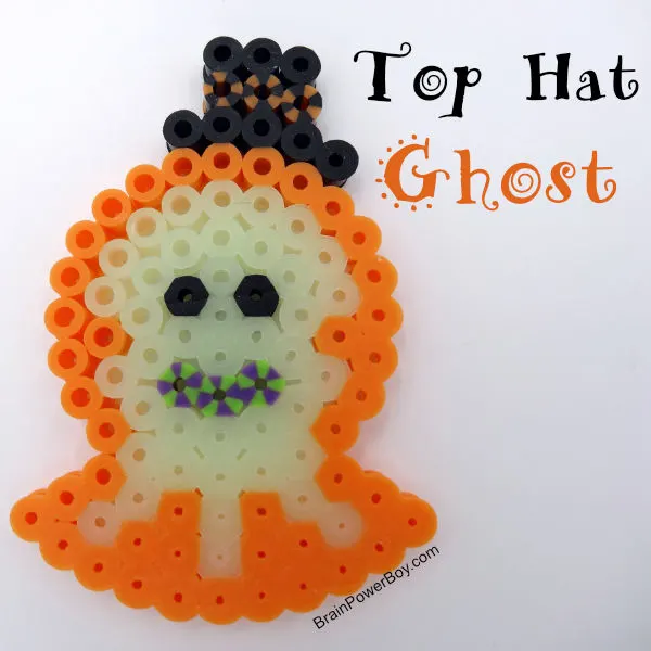Halloween Ghost wearing a hat completed project