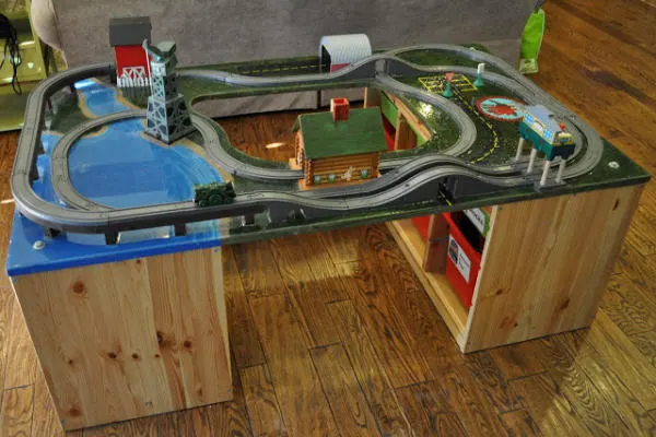 Train Table with Cutout in Middle