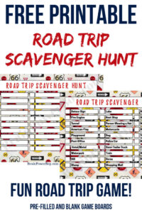 Free Printable Road Trip Scavenger Hunt Game