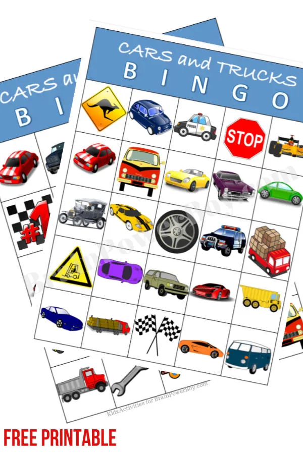 Free Printable Vehicles Bingo Game! Click or tap to go to the site to print it right now. Great for road trips! Vehicle fans love this one.
