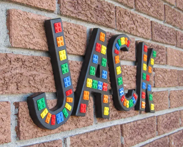 letters with lego plates on them