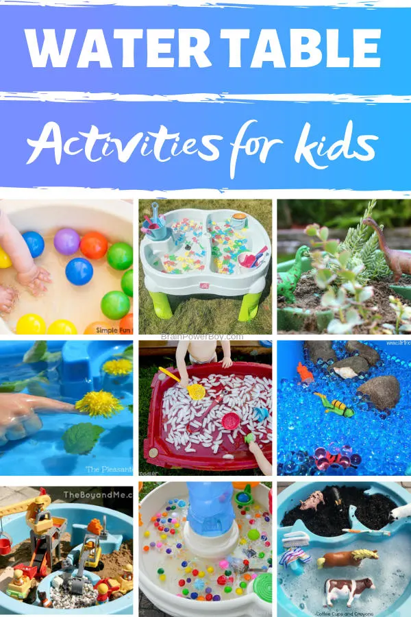 Water activity store tables for toddlers