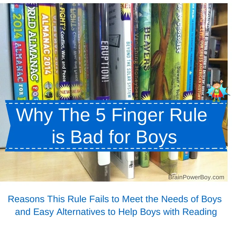 Why The 5 Finger Rule is Bad for Boys: Reasons You Should Skip This Rule and Easy Ways to Help Boys With Reading.