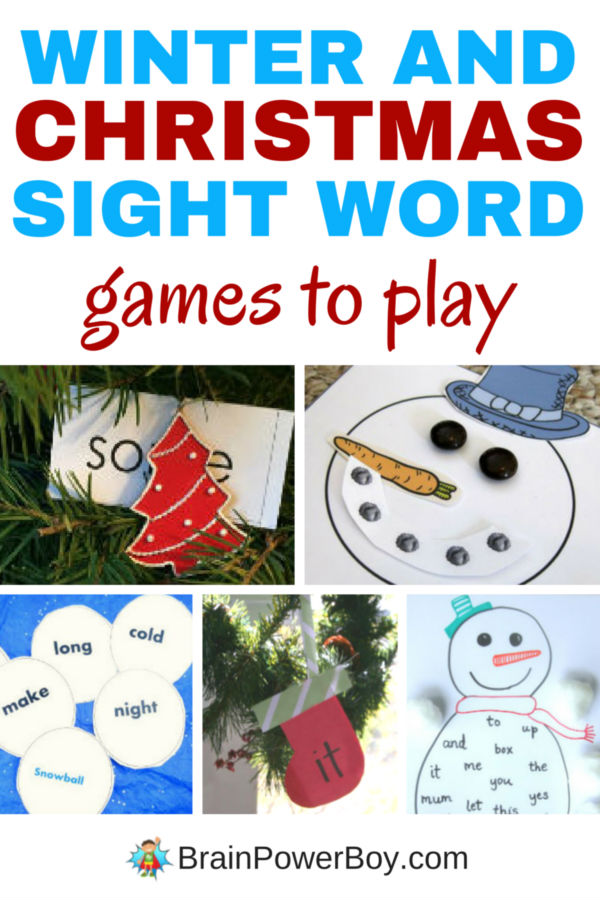 Find a wonderful collection of winter sight word games and Christmas sight word games that kids will love to play. Dolch and Fry sight words. Click picture to see all of the games.