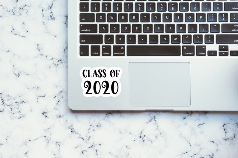 class of 2020 vinyl sticker for laptop, mug or tumbler