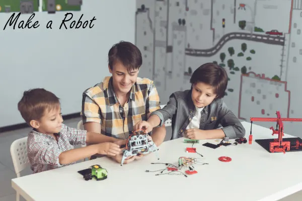 family building a robot together