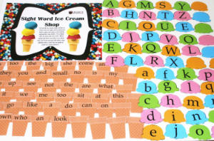 ice cream cone sight word game