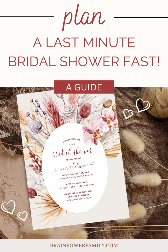 plan a last minute bridal shower fast guide