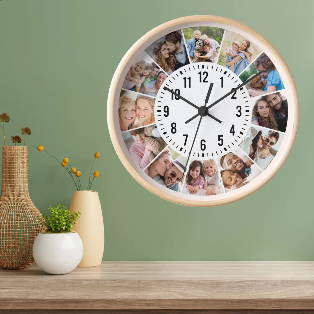 12 photo customized photo clock