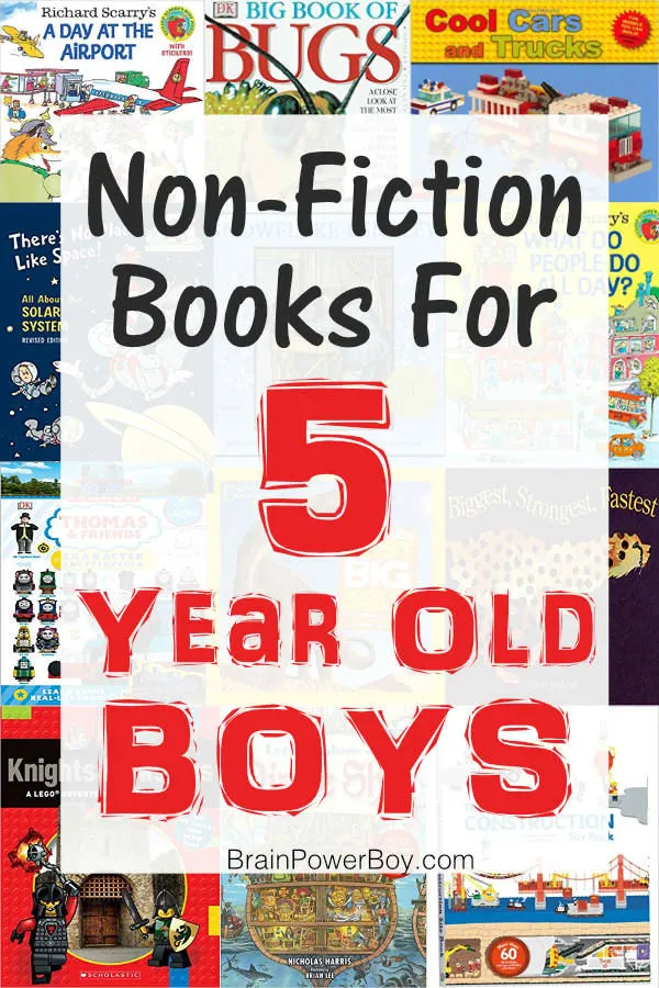 Boys love non-fiction and these are the best non-fiction books you can get for a 5 year old boy. They are sooo good! Tap or click to see them all.