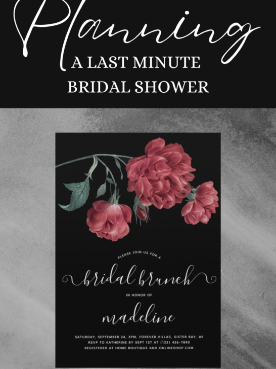 planning a last minute bridal shower