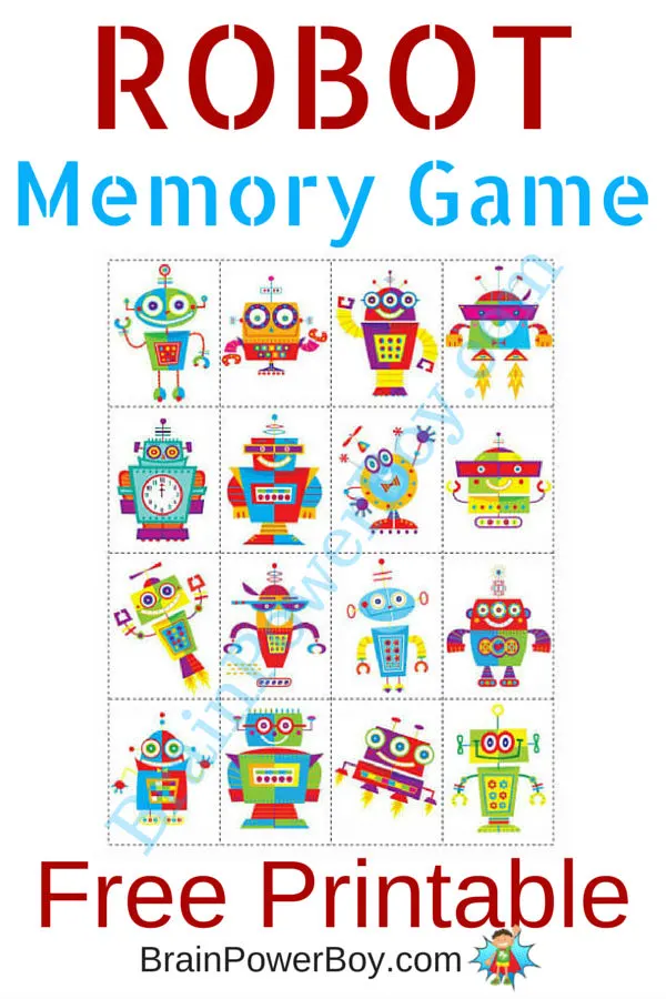 Try this fun Robot memory game. I love free printable games for kids and this one is great.