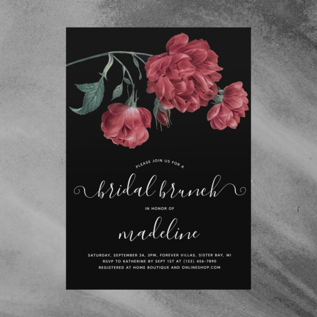 vintage floral bridal shower invitation