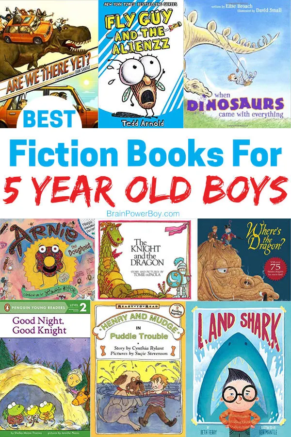 List of the very best fiction books for 5 year old boys! These are books they will want to read again and again. (and they make great gifts!!) Click or tap to see the whole list.